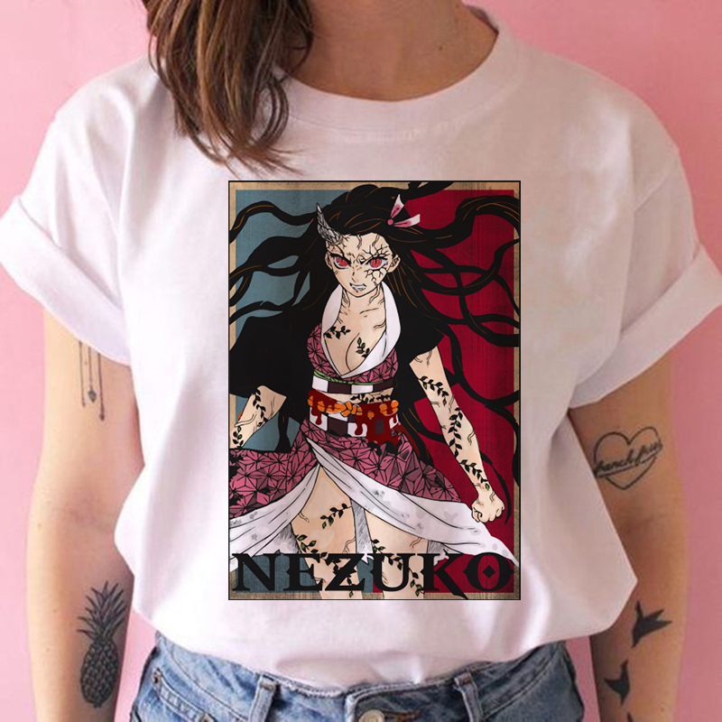 Fashion T Shirts Demon Blade Slayer Print Girl Tshirt Harajuku Plus Size Women Clothes Tops T-Shirt Causal O-neck Female T-shirt 1