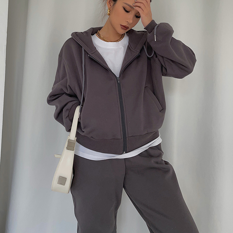 Winter Female Tracksuits Casual Two Piece Set Hoodie Long Sleeve Sweatshirts & Fleece Sweatpants Women Clothing 6