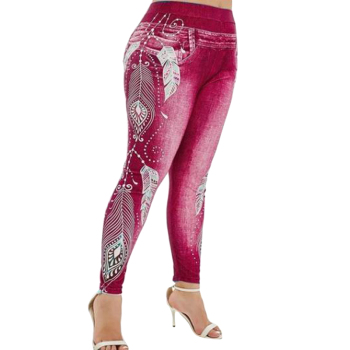 Women High Waist Pants Jeans 3D Printed Fitness Leggings Slimming Leggings Printed Plus Size Denim Jeans Leggings Pocket 1