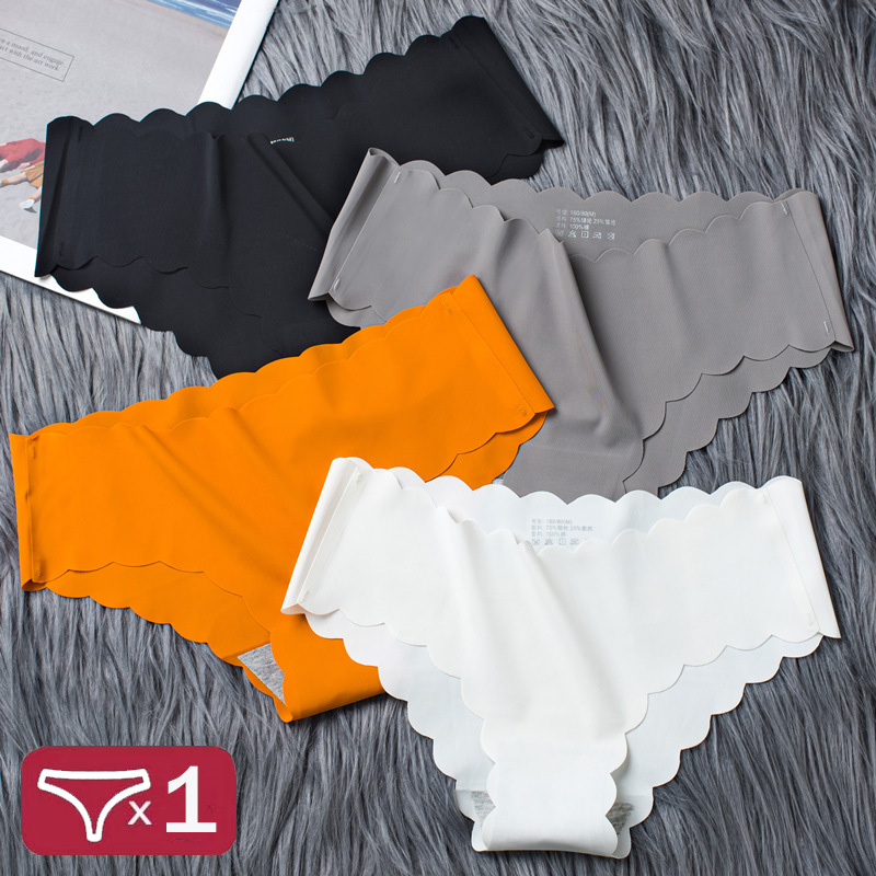 Sports Women's Panties Seamless Briefs Mid Rise Underwear Female Soft Comfortable Silk Briefs Underpants Sexy Lingerie Panty 1