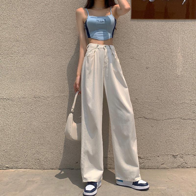 Fashion Loose Jeans For Women High Waist Stretch Wide Leg Femme Trousers Casual Comfort Denim Mom Pants 2021 Washed Jean Pants 7