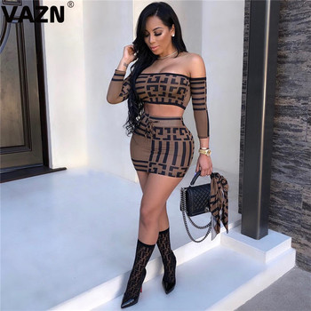 VAZN GCY11074 Summer 2Colors Off Shoulder Eleagnt Wind Sexy 2019 Set Long Sleeve Short Pant 2 Piece Sets Night Club Sets 3