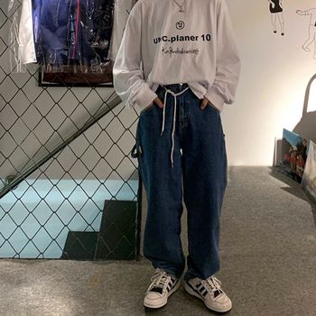 Goth Pocket Grunge Jeans Women Streetwear Casual Baggy Y2k Aesthetic Straight Denim Trouser High Waisted Jeans Loose Cargo Pants 5
