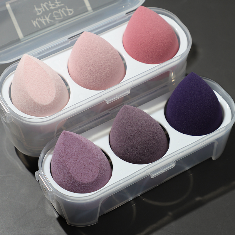 3/4 Piece Set Of Makeup Sponge, Puff, Healthy Latex Soft Sponge, Wet And Dry Set, Beveled Beauty Makeup Tool 4