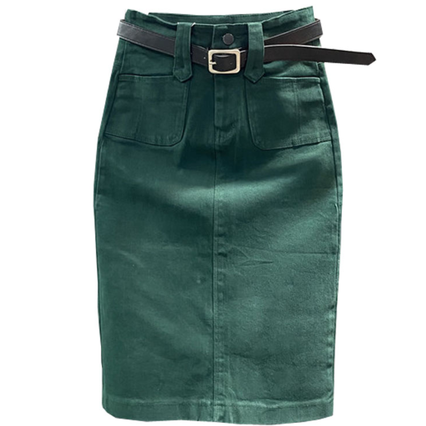 denim skirt women summer casual high waist pacakge hip split knee length ol jeans skirt 1
