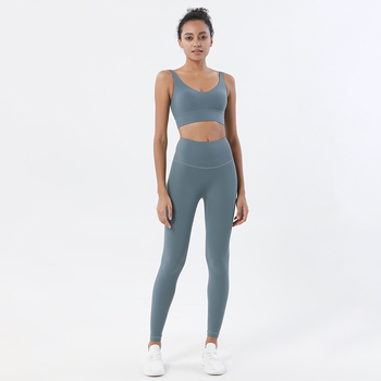 SOISOU New 2 Piece/set Tracksuits Women's Yoga Set Sports Suit Women Lounge Wear Crop Tops Sexy Women Leggings 14 colors 12