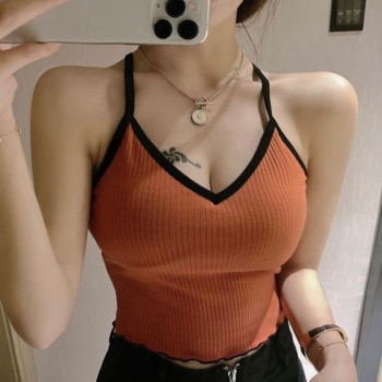 HELIAR Women Halter Tops Backless Bandage Sexy Crop Tops Women Lingerie Underwear Tops Padded Cotton Crop Tops Women Summer 2