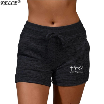 2022 Summer Women's Shorts Love Letters Printed Shorts Stretch Low Waist Women's Sexy Beach Fitness Shorts Women's Large Size Sh 1