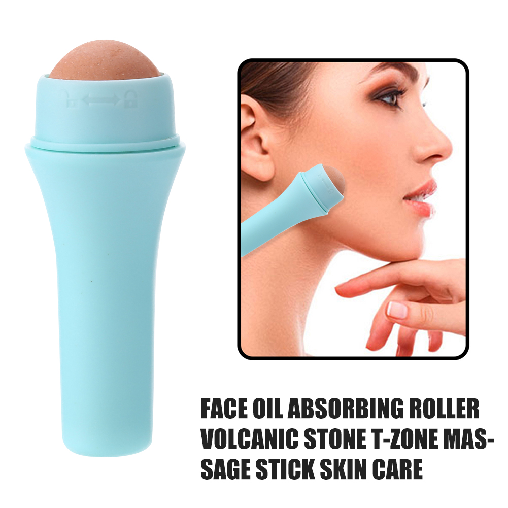 Face Oil Absorbing Roller Volcanic Stone T-zone Massage Stick Makeup Face Skin Care Tool Facial Cleaning Oil Roller 2