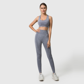 2PCS pants Seamless Women Yoga Set Workout Sportswear Gym Clothing Fitness Long Sleeve Crop Top High Waist Leggings Sports Suits 29