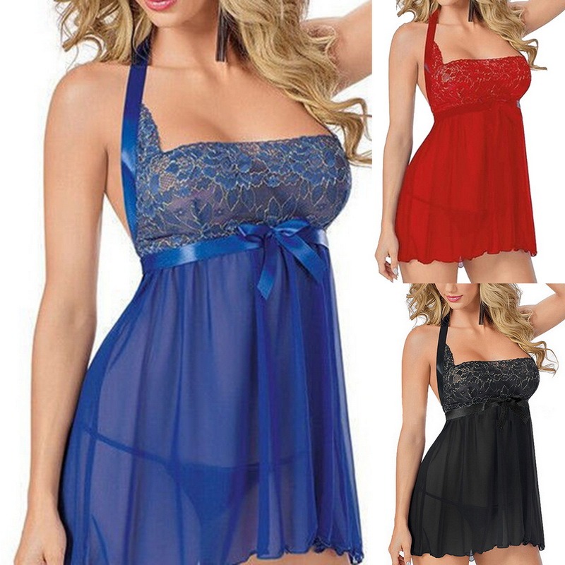 2021 New  Women Sexy V Neck Lingerie Sleepwear Plus Size Solid Bow Straps Beach Dress Sleeveless Backless Vestidos 5XL 1