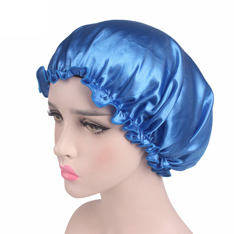 1 Piece Satin Bonnet Hair Caps Double Layer Adjust Sleep Night Cap Head Cover Hat For Curly Springy Hair Styling Accessories 1