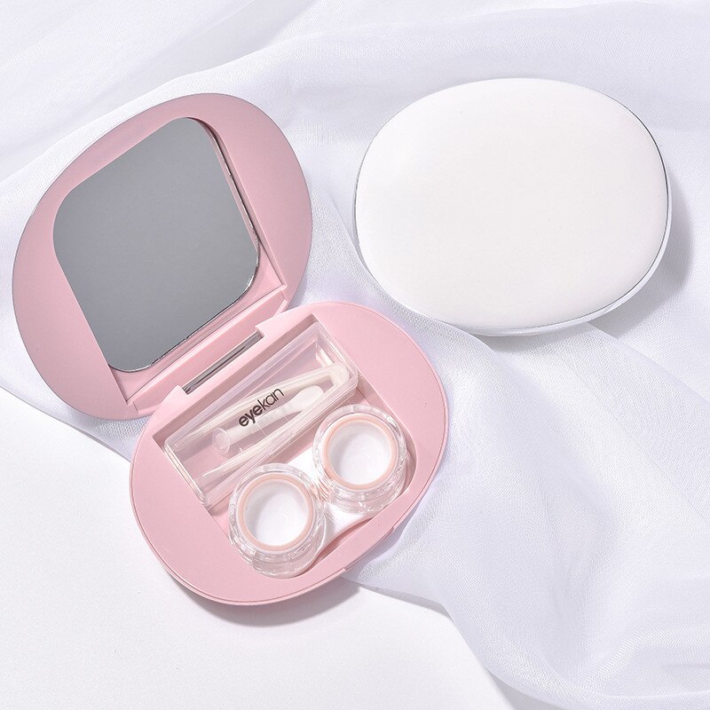 1 Set Mini Contact Lens Case Travel Kit Easy Carry Mirror Lenses Box Container is suitable for unisex eye care kit holder contai 3