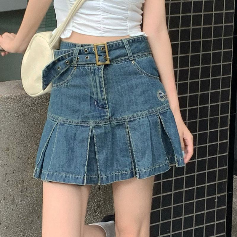 Japanese New Summer Casual Denim Mini Skirt Women High Waist Thin All-Match Sexy Package Hip Short Party Korean Style Skirt 1