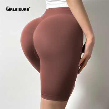 CHRLEISURE Women Fitness Shorts High Waist Seamless Sexy Tight Hip Lifting Shorts Workout Running Summer Gym Cycling Leggins 6