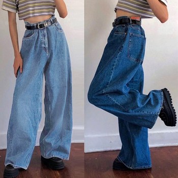 2020New Border Wide Leg Pants For Classic High-Waisted Jeans And Loudspeaker Pants 1