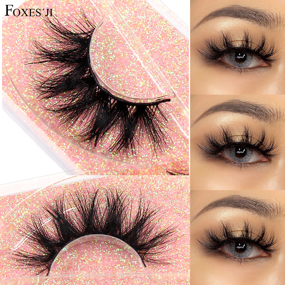 FOXESJI Makeup Eyelashes 3D Mink Lashes Fluffy Soft Wispy Natural Cross Eyelash Extension Reusable Lashes Mink False Eyelashes 1
