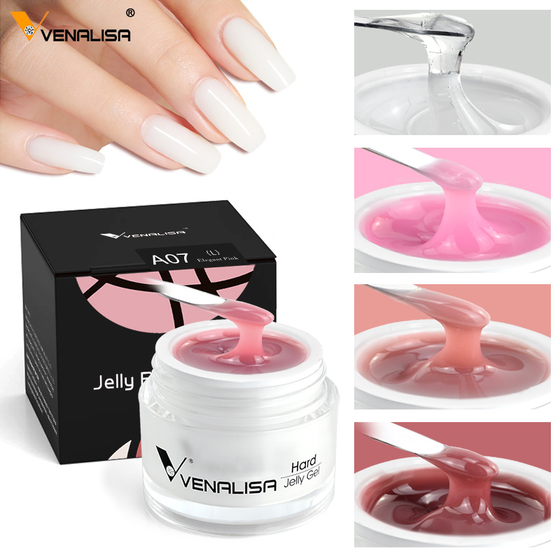 15ml Venalisa Jelly Extension Nail Gel French Nail Art DIY Glitter Poly Nail Gel Clear Natural Camouflage Color Fibre Varnish 1