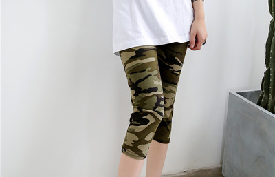 Printing Pants Women High Quality Capris High Waisted Floral Lady's Fitness Leggings Seventh Elastic Slim Short Leggings 30