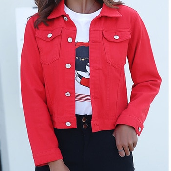 Jeans Jacket and Coats for Women 2019 Autumn Candy Color Casual Short Denim Jacket Chaqueta Mujer Casaco Jaqueta Feminina 1