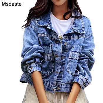 New Long Sleeve Mujer Jeans Jacket 1