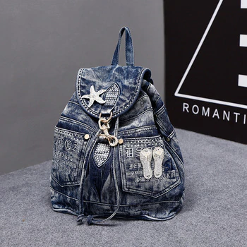 Rhinestone Star Preppy Style Girl's Backpacks School  1