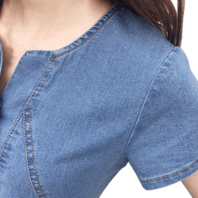 Casual Elegant Cowboy Long Section Jeans Dress  6