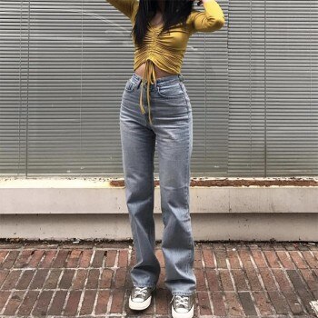 High Waist Straight Wide Leg Jeans 2