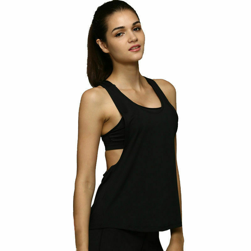 2019 Casual Fitness Women's Sports Vest Sleeveless Workout Tank Top T-shirt Ladies Sport Gym Running Clothe Sport Shirt Tank Top 6