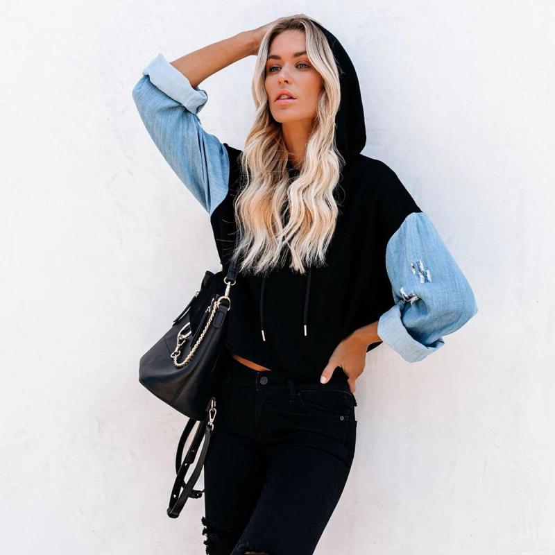 Denim Hoodies Sweatshirt