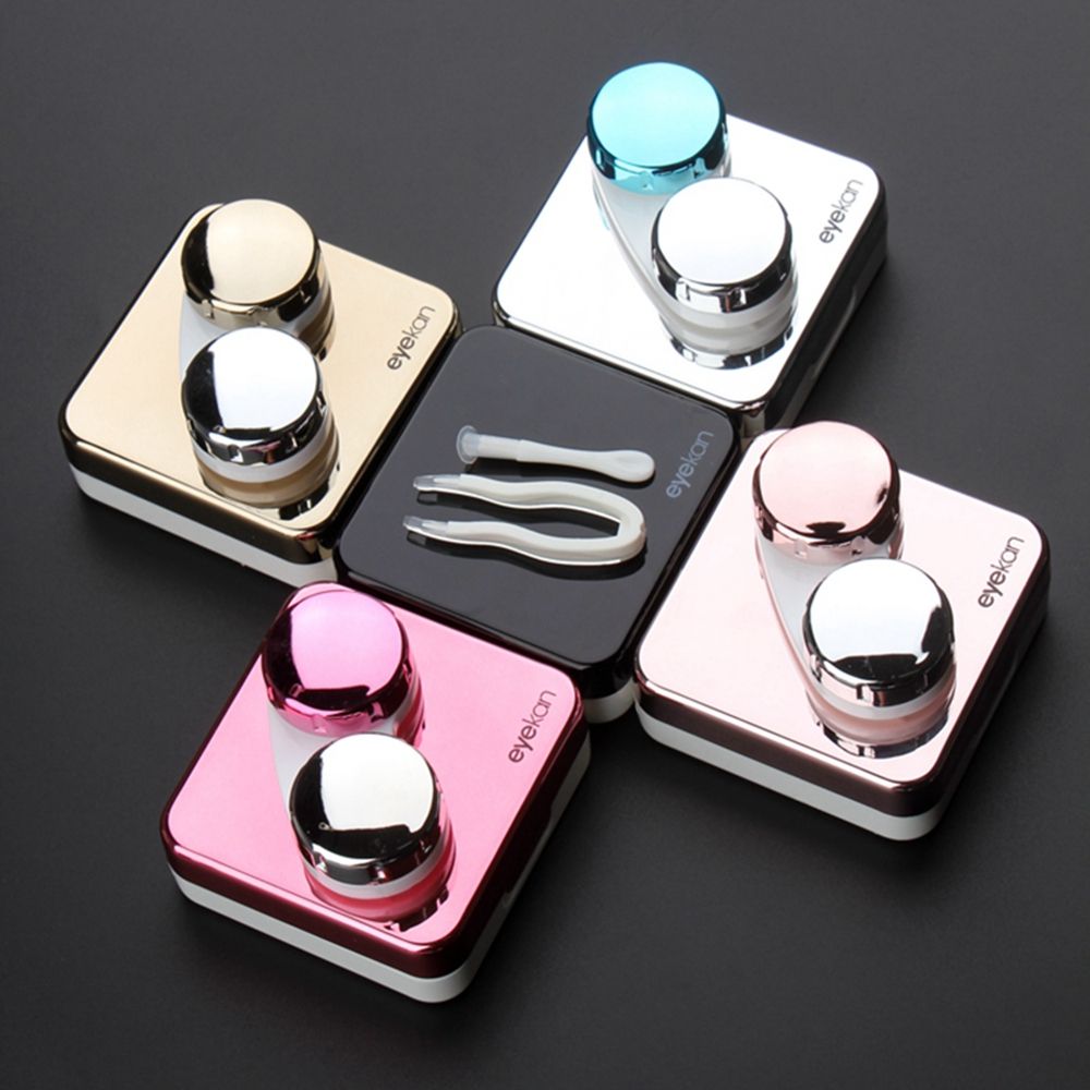 1PC contact lens case square travel portable solid color lens cover container holder storage soaking box fashion accessories 1