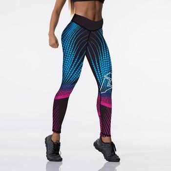 Qickitout 12%spandex Sexy High Waist Elasticity Women Digital Printed Leggings Push Up Strength Pants 4