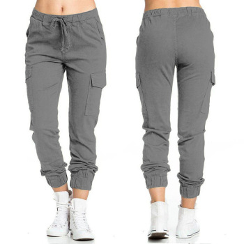 Women Pants Casual Pocket Solid Casual Trousers Cargo Pants Female Street Simple Straight Vintage Long Pants 1