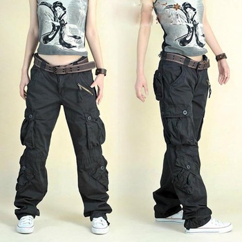 Fashion Hip Hop Loose Pants Jeans Baggy Cargo Pants For Women 1