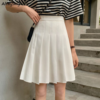 Skirts Pleated Women High Waist Summer Knee-length Preppy Style Harajuku 3XL Plus Size Chic Street School Cosplay Casual Female 1