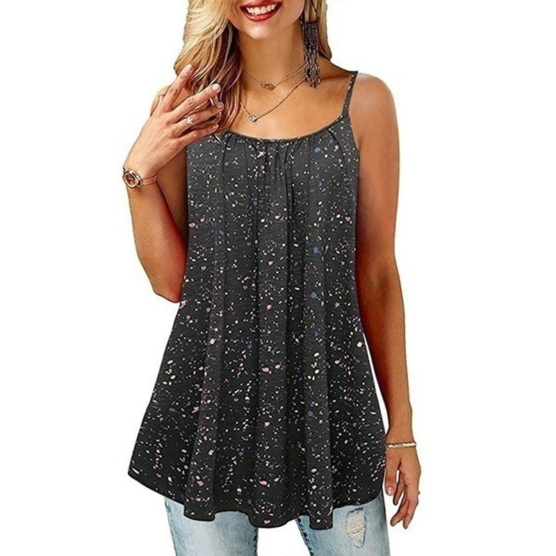 Women Tank Top 2022 New Summer Printed Cami Tee Vest Bohemian Style O Neck Sleeveless Female Top Casual Large Size Loose Tank 4
