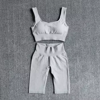 WAREBALL Seamless Women Yoga Set Sports Bra Sports Shorts Fitness Wear Outfit 2 Piece Gym Yoga Sets Workout Suits 5
