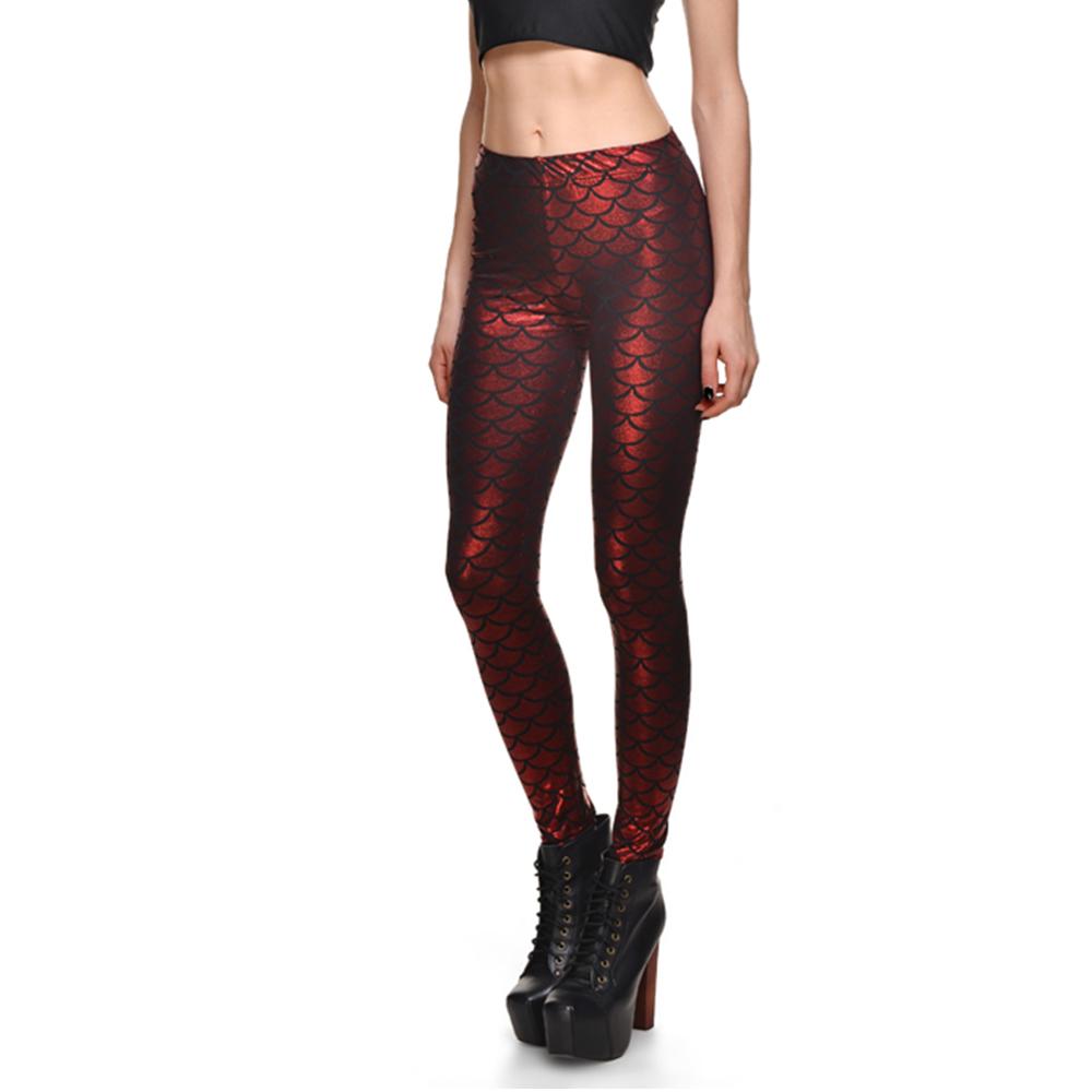 Qickitout 18% Spandex Sexy Colorful Scales Fitness Legging Soft Sports Skinny Running Pants 6