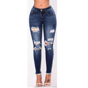 Stretch Ripped Distressed Skinny High Waist Jeans  7