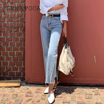 Wide Leg Jeans Skinny Light Washing Boyfriend Jeans  1