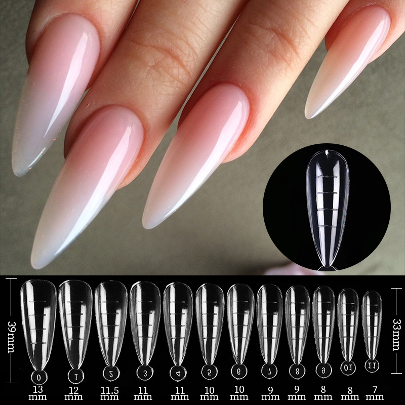 Acrylic Extension False Nail Tips Sculpted Full Cover Nail Tips Fake Finger UV Gel Polish Quick Building Mold Manicures Tool Set 1