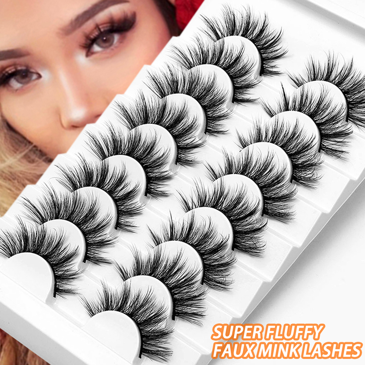 SEXYSHEEP 5/8/10pairs 6D Faux Mink Lashes Natural False Eyelashes Fluffy Fake Lashes Makeup Eyelash Extension Bulk Wholesale 1