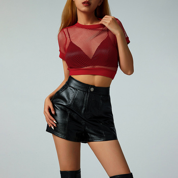 Bright Green Fishnet Crop Top Summer Mesh See-through Tank Top Women Fashion Femme Tops Cropped Loose Shirt Female Clubwear S-L 9