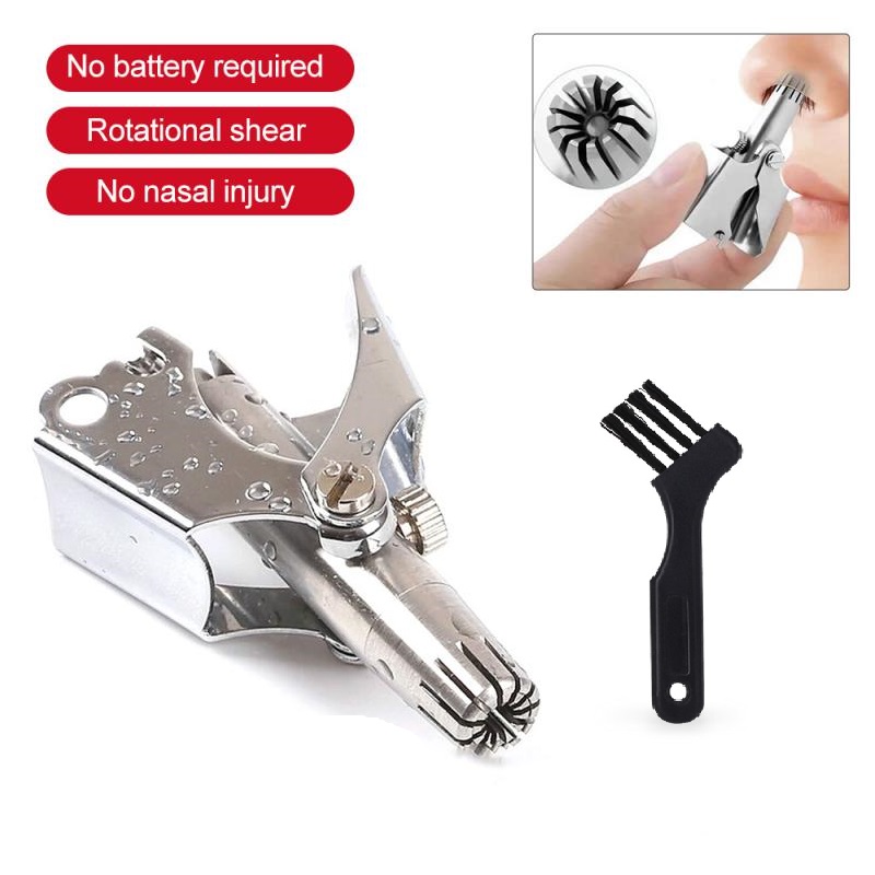 Nose Trimmer Set For Men High Quality Stainless Steel Nose Razor Shaver Manual Washable Nose Ear Hair Trimmer With Brush 1