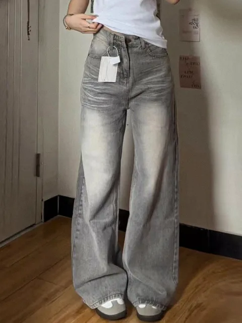 Wide Leg Loose Fit Baggy Jeans Korean Vintage Style 1