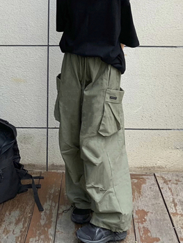 QWEEK Korean Style Streetwear White Cargo Pants Women Hippie Oversize Pockets Black Jogging Loose Wide Leg Trousers For Female 5