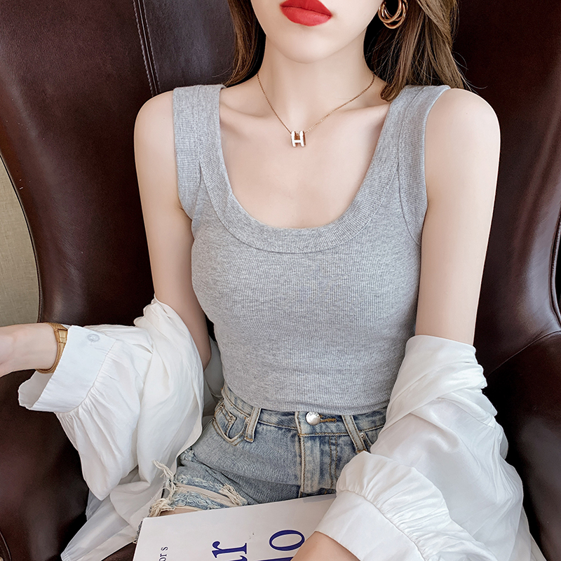 Pieces pieces spot cotton white vest inside the female take summer new campaign condole belt wearing sleeveless T-shirt outside 1
