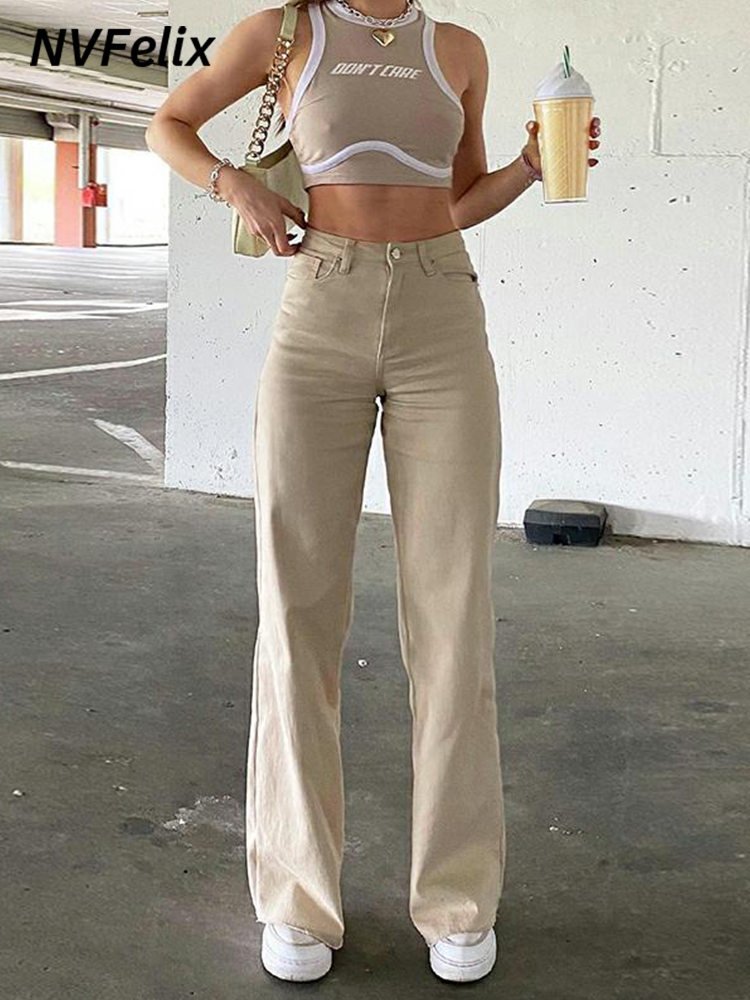 Fashion Loose Jeans For Women High Waist Stretch Wide Leg Femme Trousers  Casual Comfort Denim Mom Pants 2021 Washed Jean Pants 1