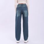 Women’s Jeans 2021 High Waist Mom Wide Leg Pants New fashion vintage Blue Straight Pants Oversize Overalls Loose Ladies Pants 3