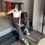 Women Jeans Vintage Adjustable High Waist BF Oversize Wide Leg Trousers Autumn New Ins All-match Streetwear Retro Korean Chic 6